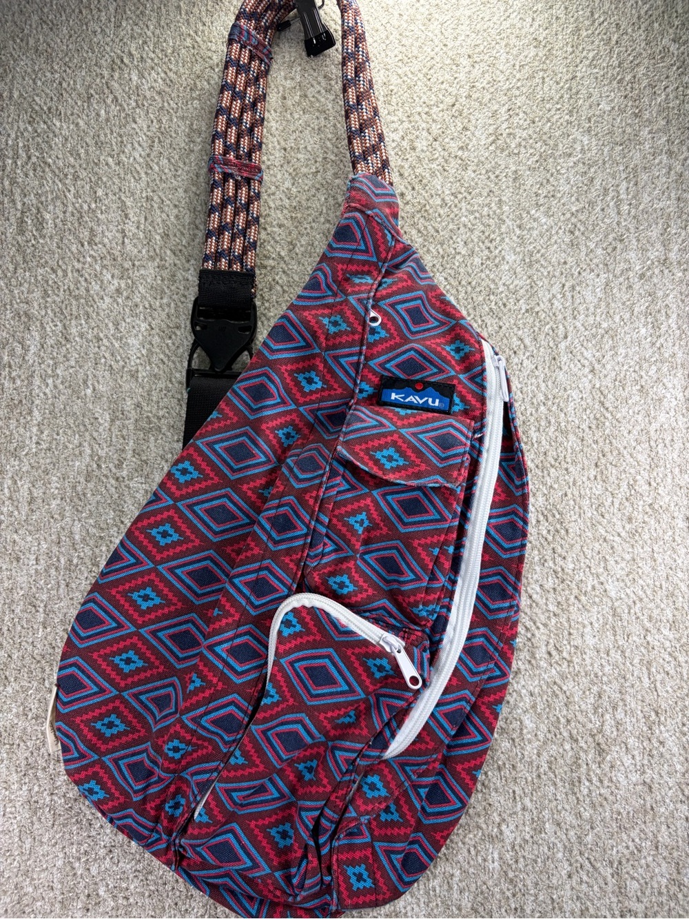 Kavu Red & Blue Patterned Limited Edition Sling Bag - Men's Crossbody